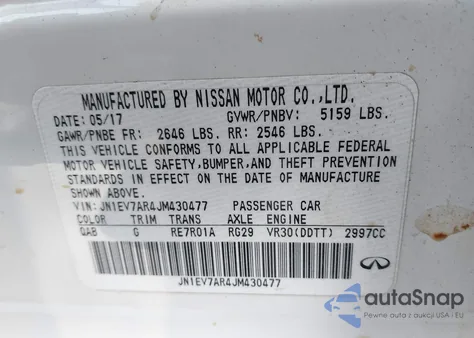 2018 Infiniti Q50 3.0T Luxe from USA, damaged, VIN JN1EV7AR4JM430477